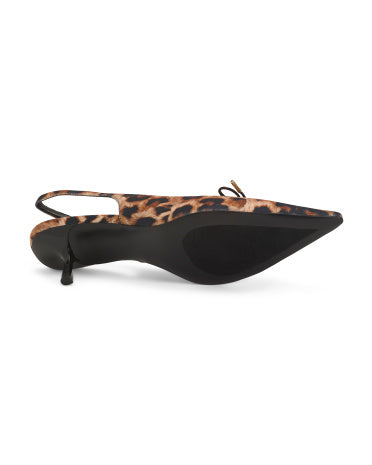 NINE WEST Anora Heyvan Naxışlı Arxadan Bağlamalı Kitten Topuqlu Ayaqqabı