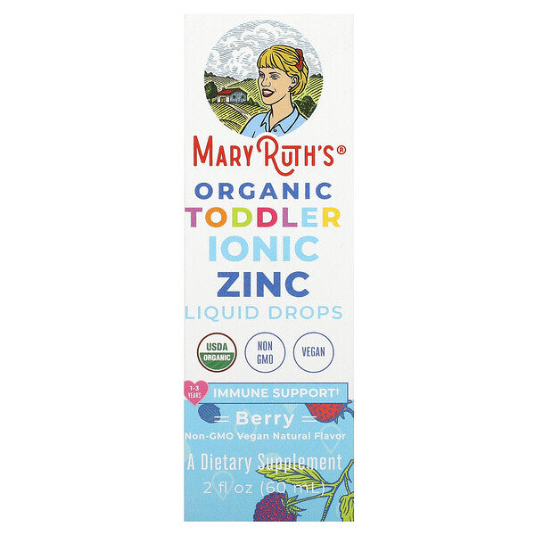 Maryruth S Organik Balaca Uşaq İonik Sink Maye Damcıları 1-3 Yaş Giləmeyvə 2 Fl Oz 60 Ml