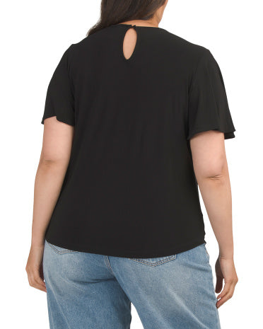 Plus Bell Sleeve Top Qadın Bluzka