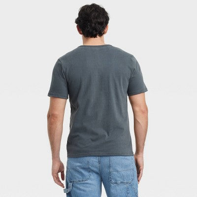 Goodfellow & Co Kişi Vintage Qısa Kollu Henley Köynəyi Mavi L