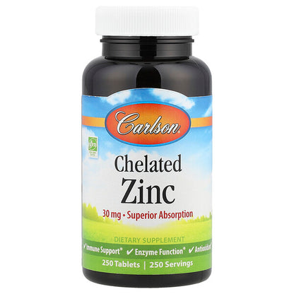 Carlson Chelated Zinc 30 Mg 250 Tablet