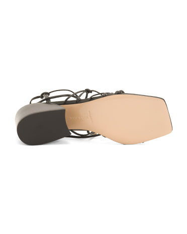 MARION PARKE Made In Brazil Dəri Cassandra Blok Topuqlu Sandal