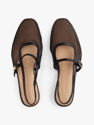Tommy Hilfiger Mesh Slingback Qara Topuqlu Ayaqqabı