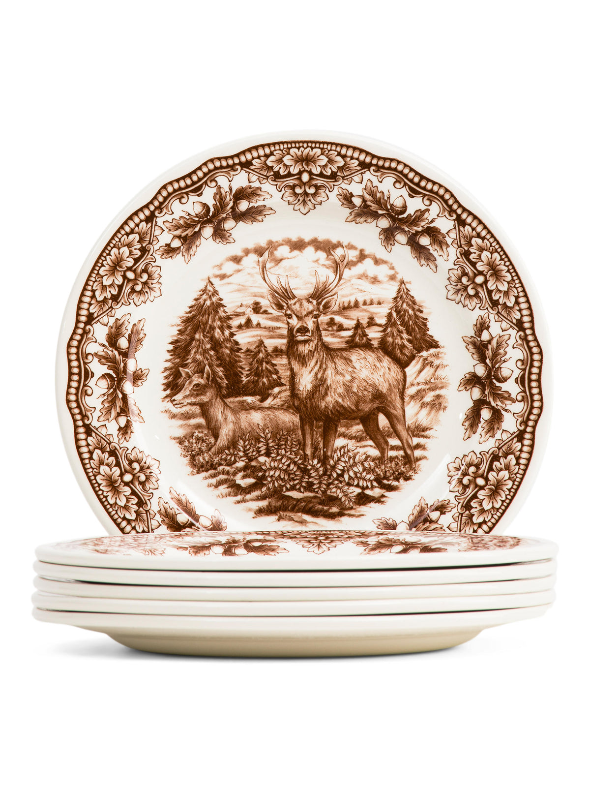 ROYAL STAFFORD 6pk Harvest Stag Salad Plates
