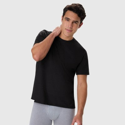 Hanes Premium Hanes Kişi 5li T-Shirt Alt Paltarı, Premium Gündəlik Orta Çəkili Böyün Yuvası Köynək Dəsti, Rütubət Çəkən - Qara M