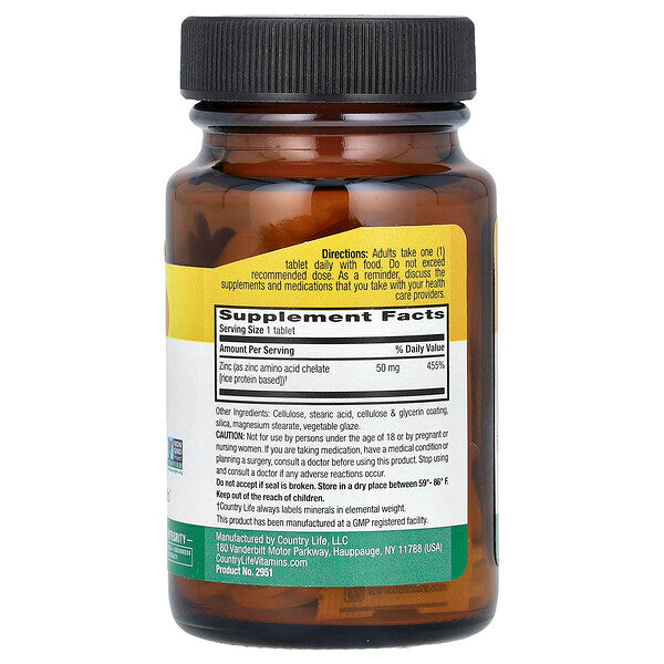 Country Life Chelated Zinc 50 Mg 100 Tablet