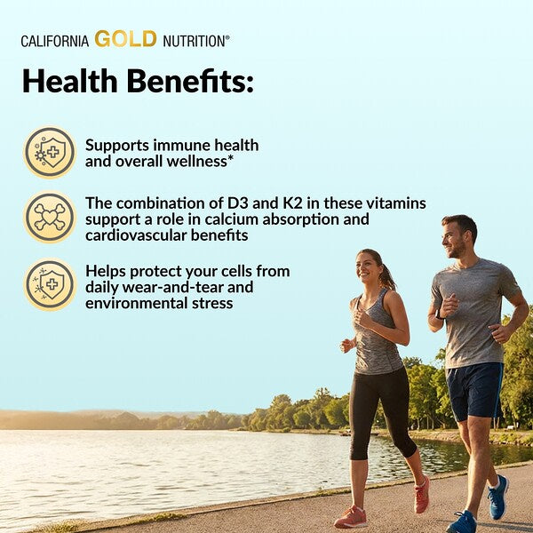 California Gold Nutrition D3 K2 MK-7 60 Bitki Kapsulu