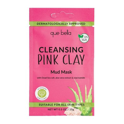 Que Bella Təmizləyici Pembe Kil Çamuru Maskası - 0.5oz