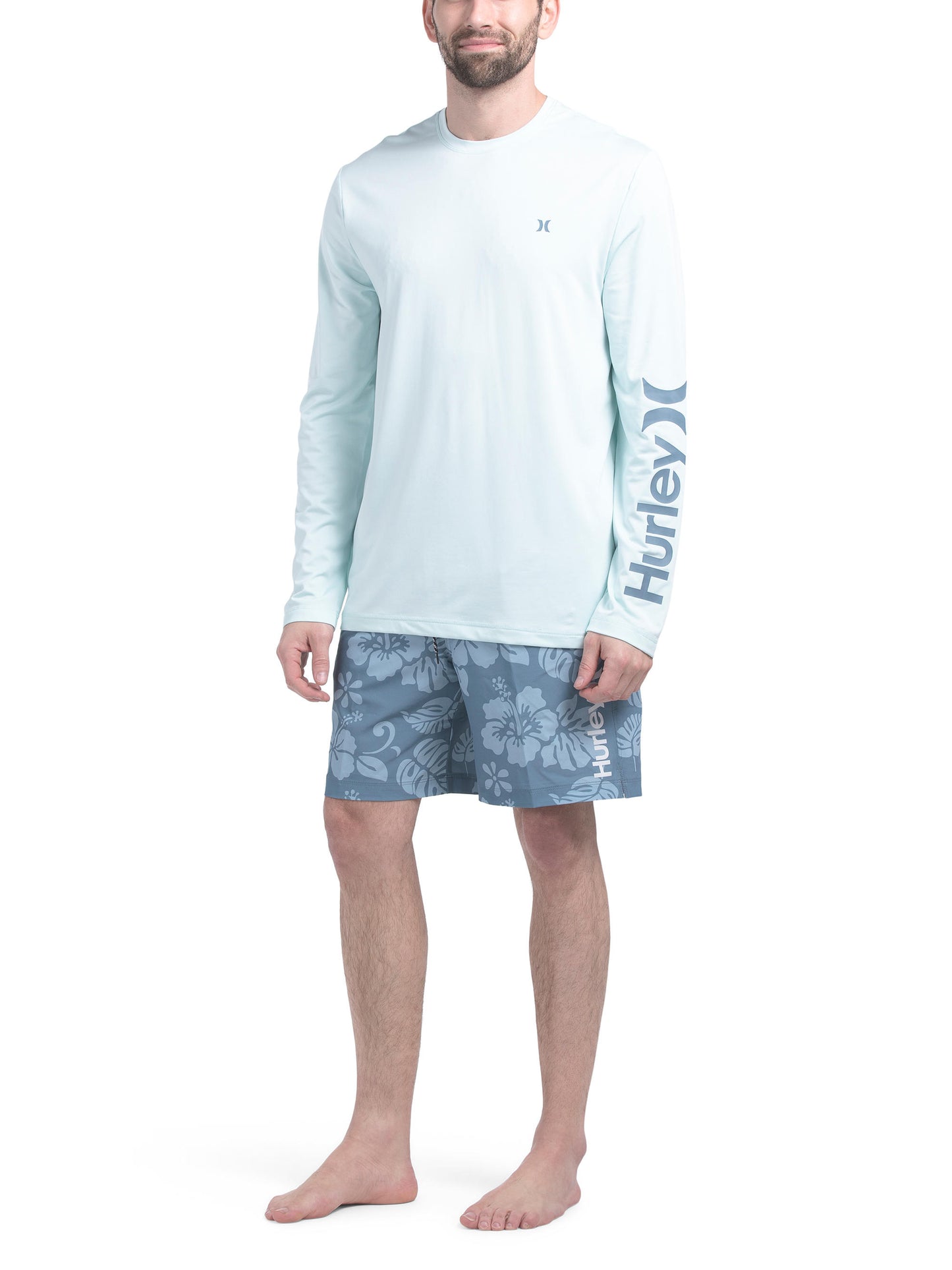 HURLEY UPF 50 Uzun Qollu Günəş Köynəyi və Şortlu 2 Dəstə Dəsti