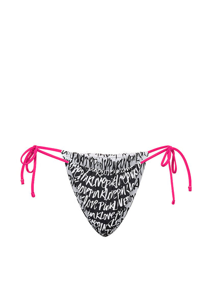 PINK Çevrilən Yan Bağlamalı Çeeki Bikini Altı