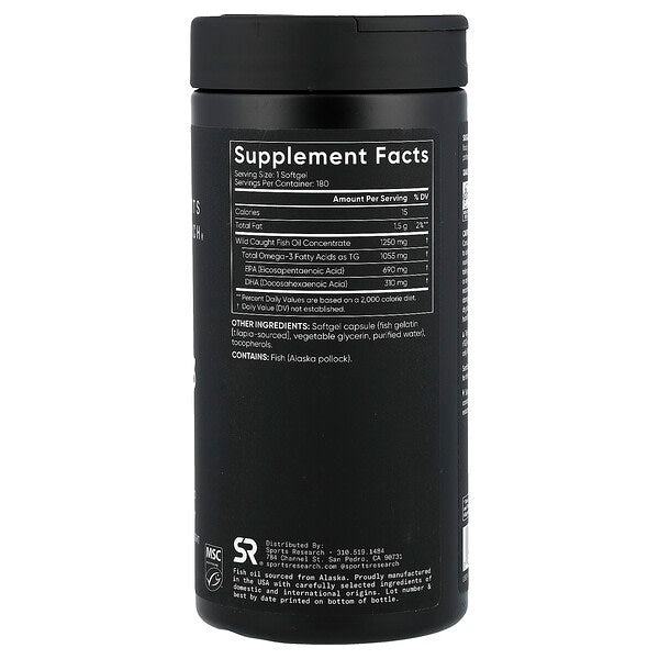 Sports Research Omega-3 Balıq Yağı 180 Softgel