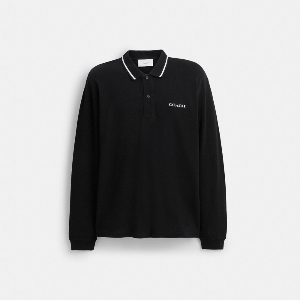 Coach Signature Trim Uzun Qol Polo Regenerativ Pambıqdan