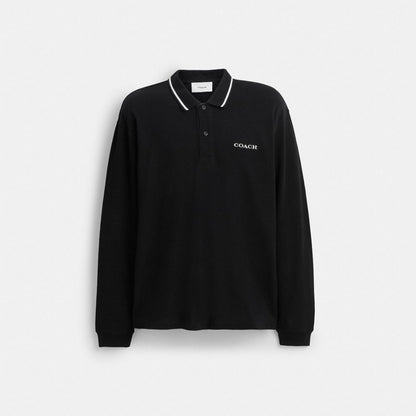 Coach Signature Trim Uzun Qol Polo Regenerativ Pambıqdan