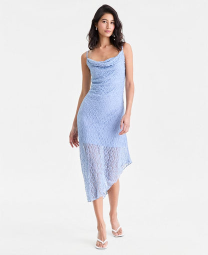 Bar III Qadın Cowl-Neck Dantel Slip Geyimi