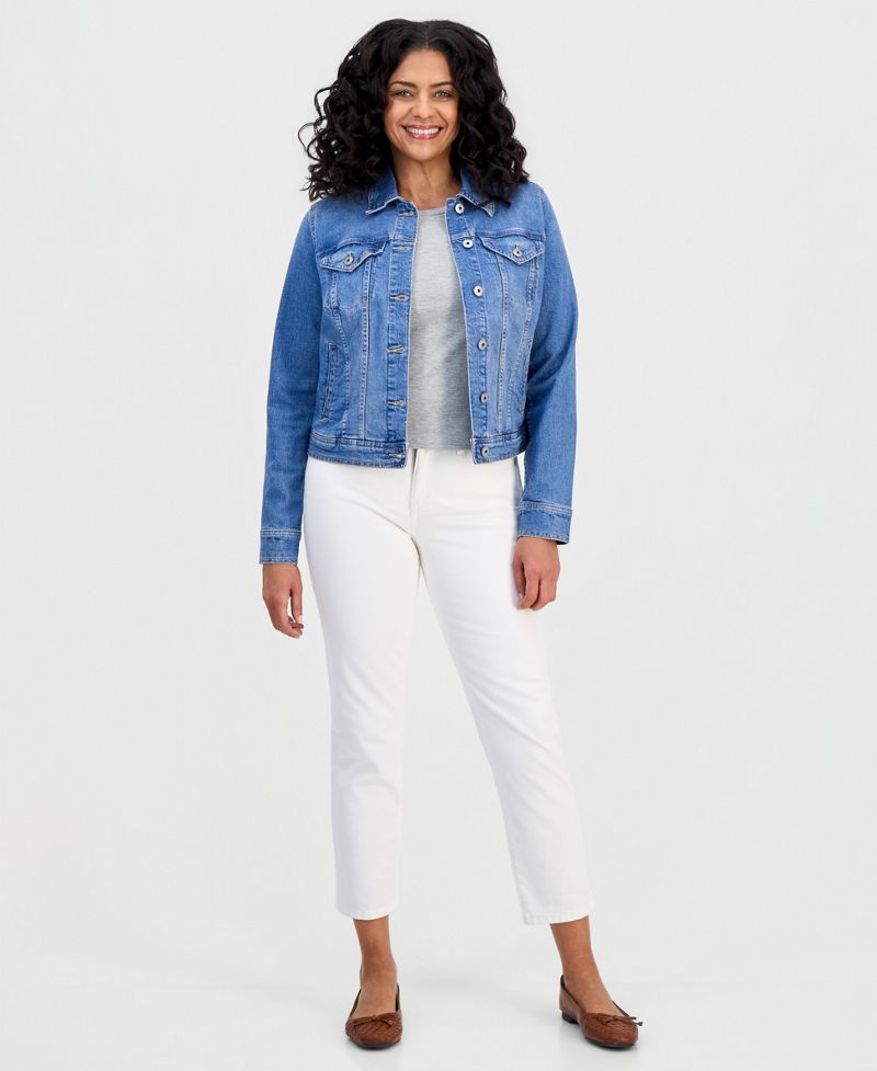 Style &amp; Co Qadın Klassik Denim Gödəkçə