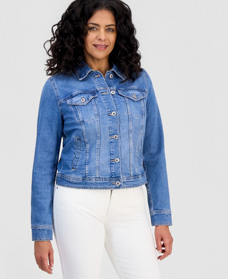Style &amp; Co Qadın Klassik Denim Gödəkçə