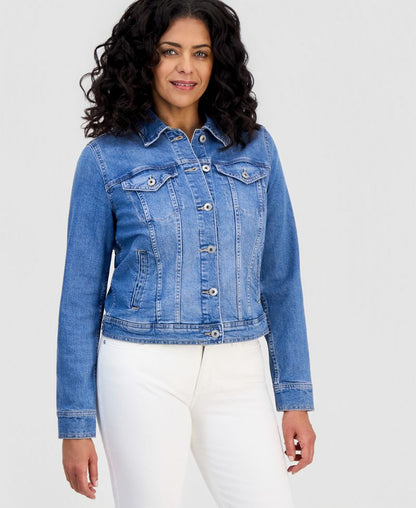 Style &amp; Co Qadın Klassik Denim Gödəkçə