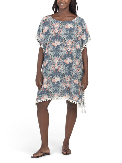 AQUA BLU Ipək Qarışıq Kaftan Mini Geyim