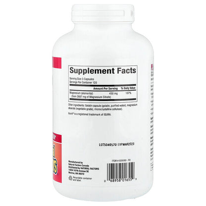 Natural Factors Magnesium Citrate 150 Mq 360 Kapsul