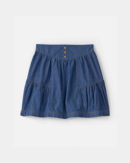OshKosh B'gosh Qız Çəmbrey Etek - Tünd Yuyma YoxYox