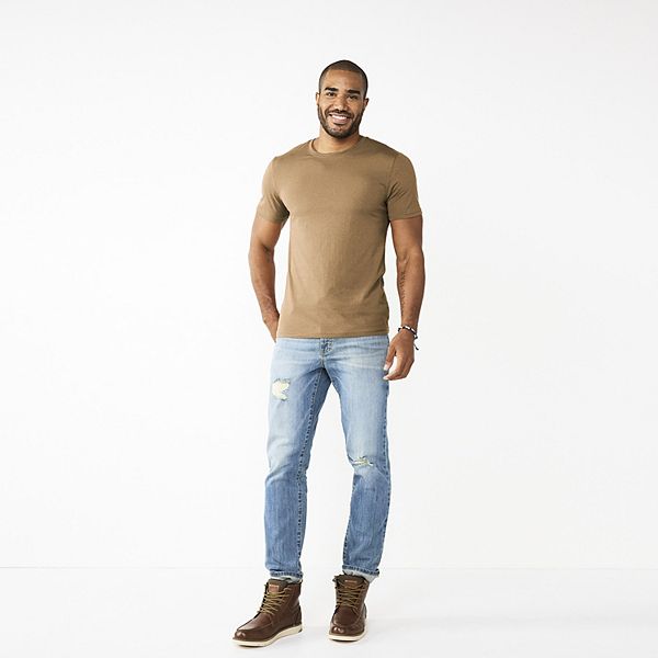 Sonoma Goods For Life® Kişi Supersoft Essential Yuvarlaq Yaxa Tişört