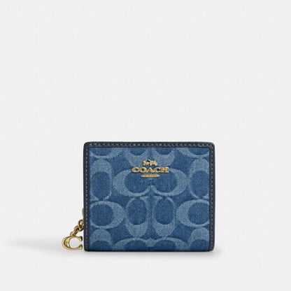 Coach Snap Cüzdan Signature Denim Kolleksiyasında