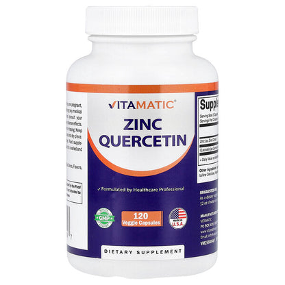 Vitamatic Zinc Quercetin 120 Veggie Capsules