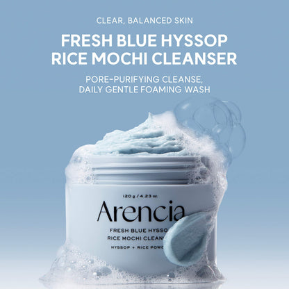 Arencia Fresh Blue Hyssop Rice Mochi Yağlı Dəri üçün Köpüklü Təmizləyici Bentonit Gillə