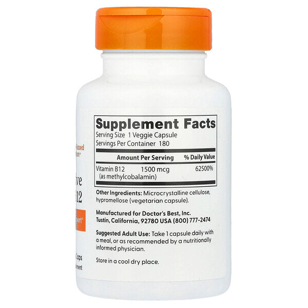 Doctor's Best Tam Aktiv B12 1500 Mcg 180 Bitki Kapsulu