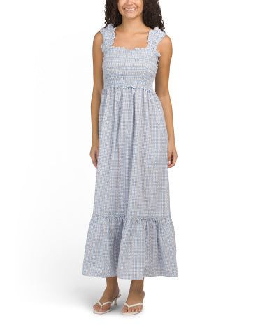 MAX STUDIO Smocked Bodice Tiered Maxi Dress