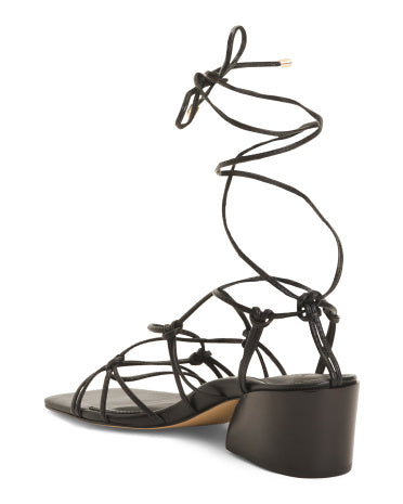 MARION PARKE Made In Brazil Dəri Cassandra Blok Topuqlu Sandal