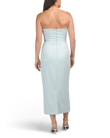 RENE BY RENE RUIZ Strapless 3D Çiçəkli Çay Uzunluğu Geyimi