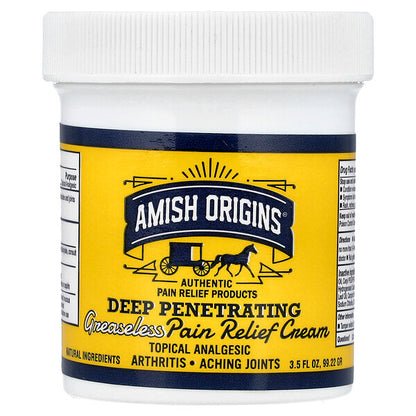 Amish Origins Dərin Nüfuz Edən Yağsız Ağrı Kəsici Krem 3.5 Fl Oz 99.22 G