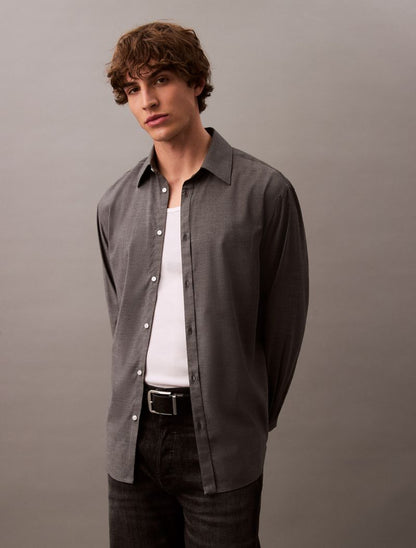 Calvin Klein Yumşaq Yün Qarışımlı Düymələri Köynək