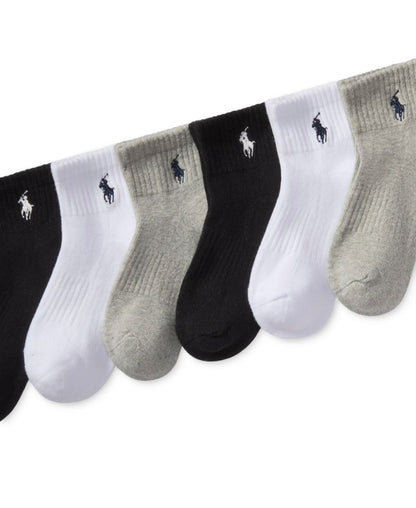 Polo Ralph Lauren Uşaq Oğlan Düz Çorap Dəsti, 6-Pack