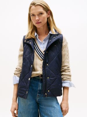 Tommy Hilfiger Yastan Astarlanmış Jilet, Tünd Mavi