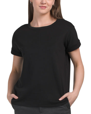 NEW YORK &amp; COMPANY Spotlight Scuba Qadın Dolman Qısa Sərgili Üst