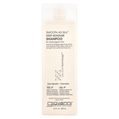Giovanni Smooth As Silk Zədələnmiş Saçlar Üçün Dərində Nəmləndirici Şampun 250 ml