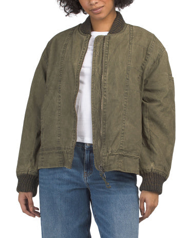 FREE PEOPLE Jax Yıkama Bomba Gödəkçəsi