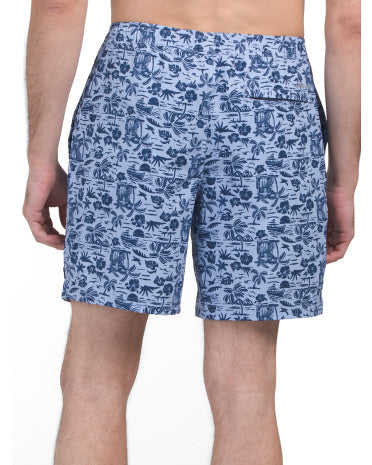 LANDS END Hydro Lined Volley Üzgüçülük Şortları