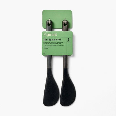 Figmint 2 Ədəd Mini Spatula Seti Qara Mat - Paslanmayan Polad Bişirmə Qabları Ləvazimatları