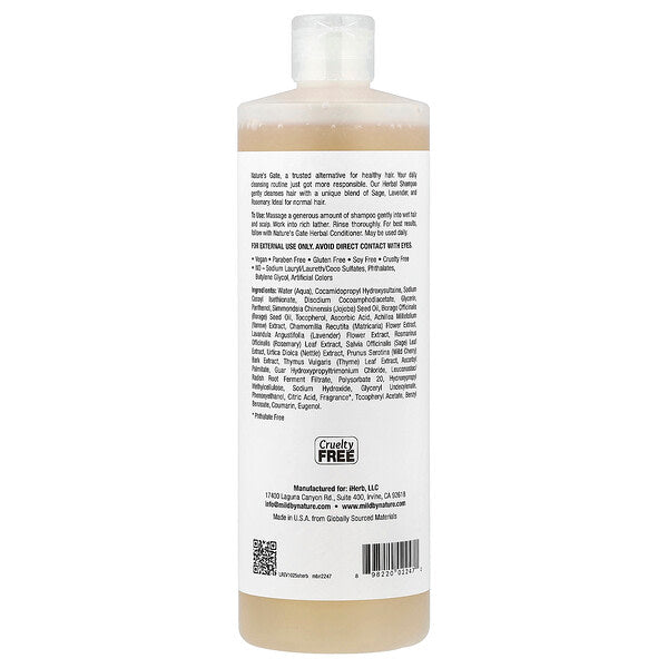 Mild By Nature Nature's Gate Üzvi Şampun Normal Saçlar üçün 473ml