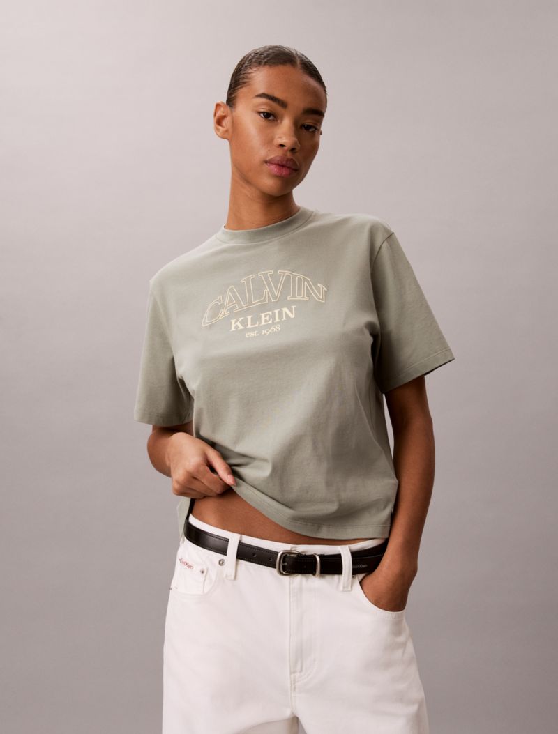 Calvin Klein Arch Logo Graphic Boxy Köynək