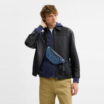 Coach Warren Mini Bel Çantası Signature Denim