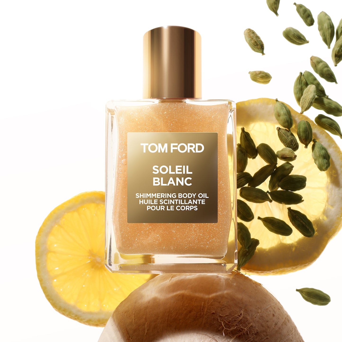 TOM FORD Mini Soleil Blanc Şimmərlə Bədən Yağı Amber və Bergamotla