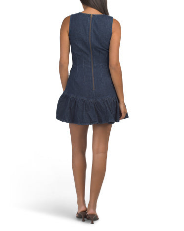 DAZE Laurel Fırfırlı Denim Mini Geyim