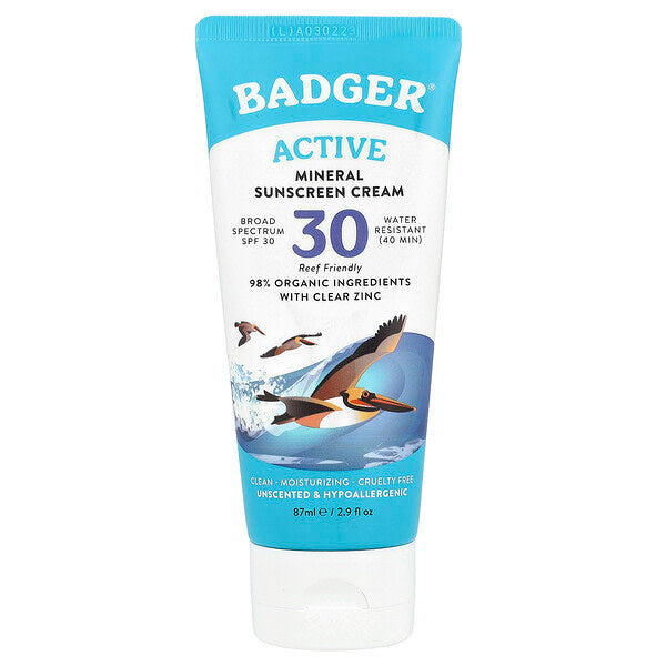 Badger Active Mineral Günəş Kremi SPF 30 Ароматsız 87 ml