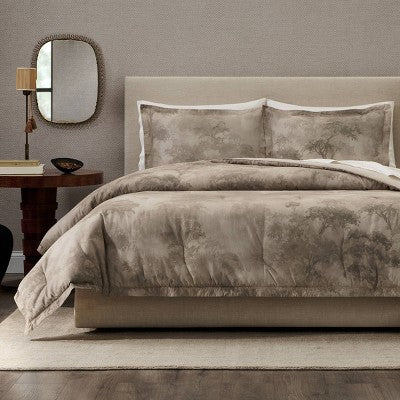 Jeremiah Brent Home 3-Parçalı Full/Queen 'Walk in the Woods' Pambıq Yorgan Dəsti Qəhvəyi