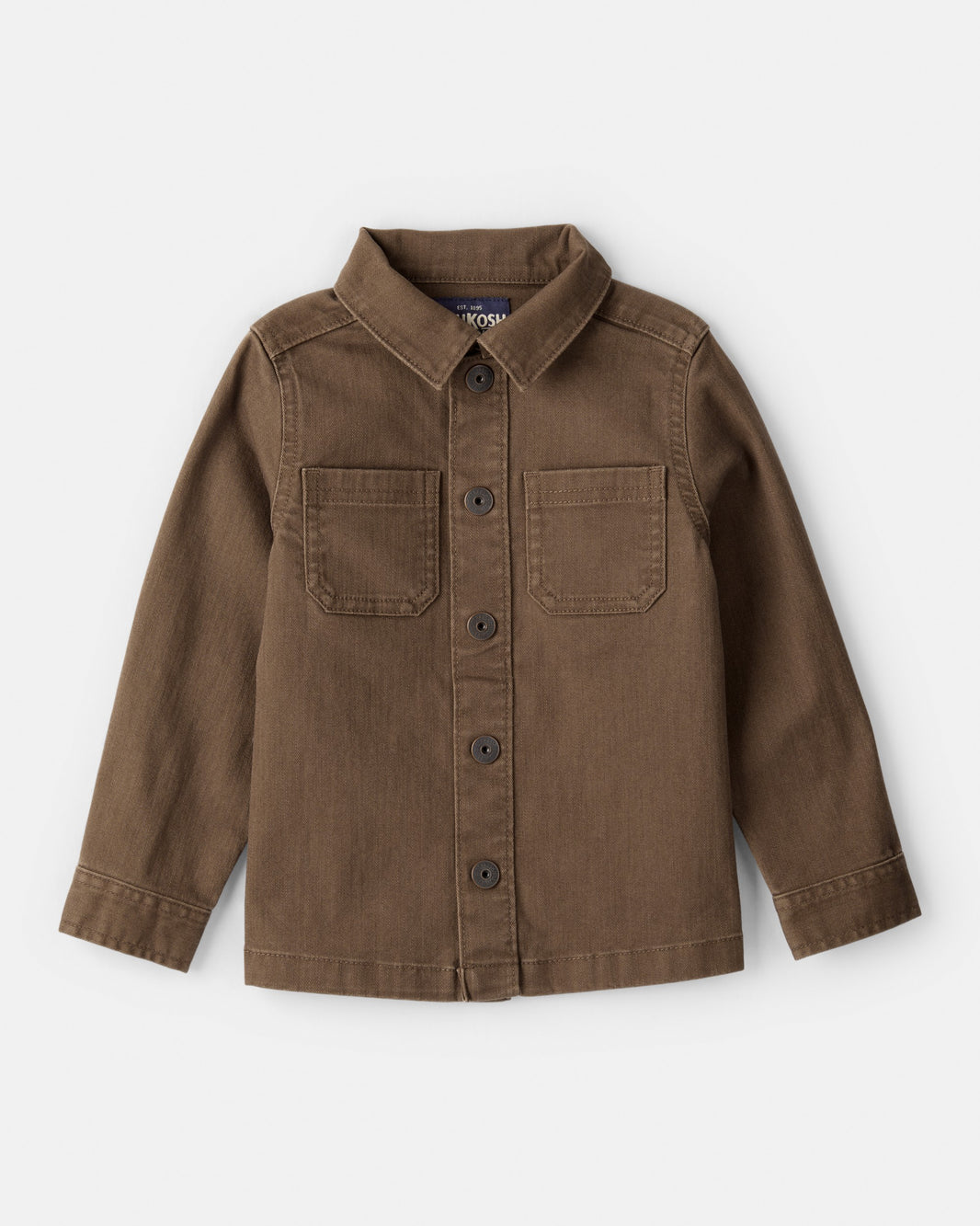 OshKosh B'gosh Uşaq Oğlan Uzun Kollu Düymələ Köynəyi - Qəhvəyi