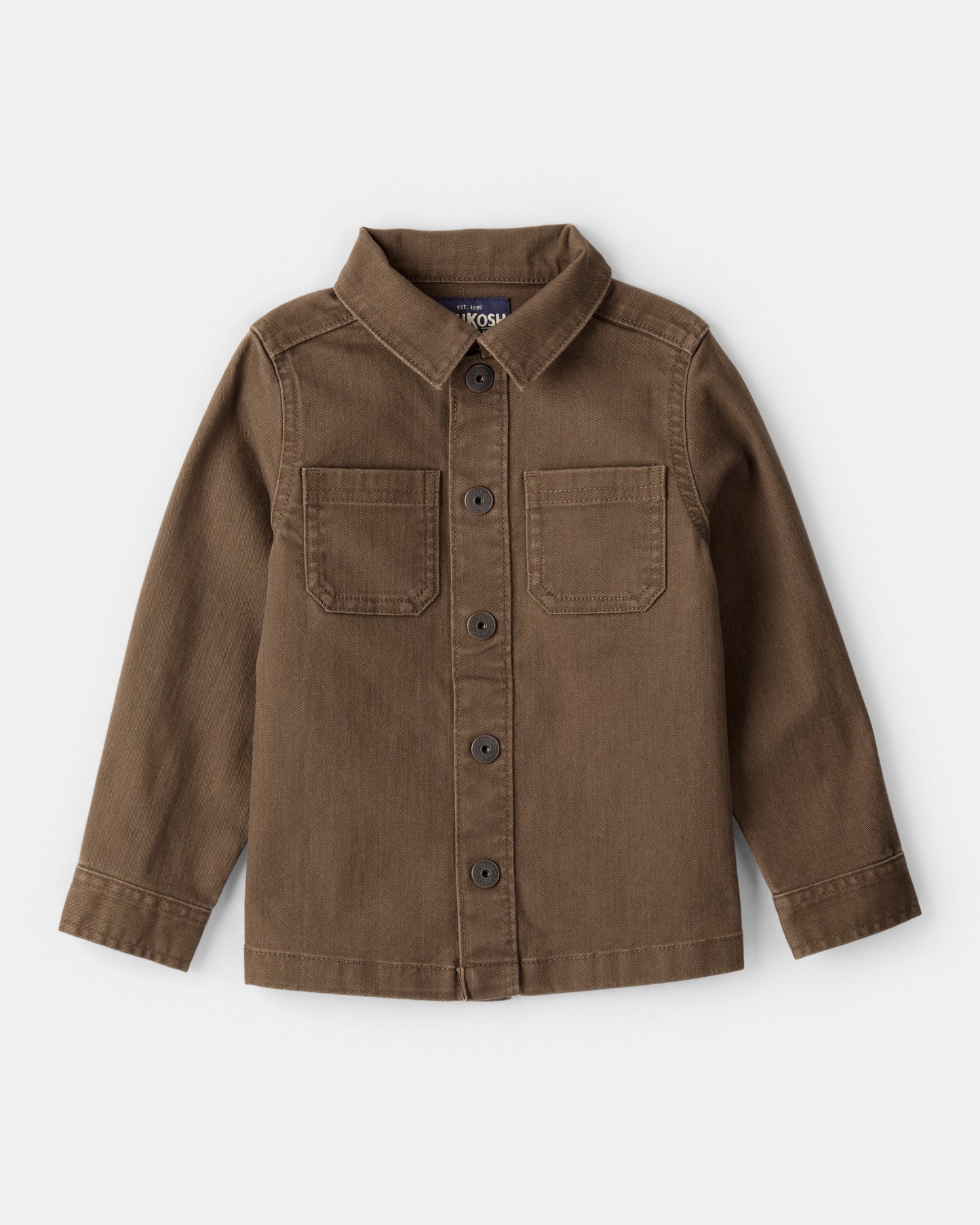OshKosh B'gosh Uşaq Oğlan Uzun Kollu Düymələ Köynəyi - Qəhvəyi